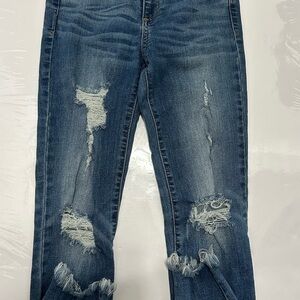 Gap Denim Women Size 26R True Skinny Distressed Blue Jeans